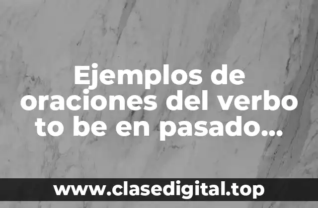 Ejemplos de oraciones del verbo to be en pasado afirmativas y Significado