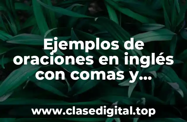 Ejemplos de oraciones en inglés con comas