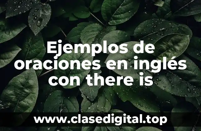 Ejemplos de oraciones en inglés con there is