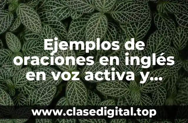 Ejemplos de oraciones en inglés en voz activa y pasiva