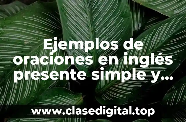Ejemplos de oraciones en inglés presente simple y Significado