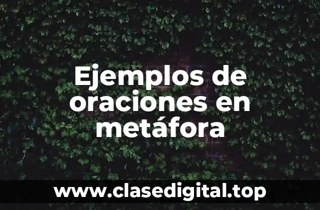 Ejemplos de oraciones en metáfora