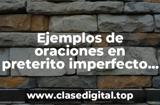 Ejemplos de oraciones en preterito imperfecto