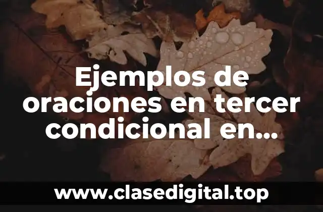 Ejemplos de oraciones en tercer condicional en inglés y español