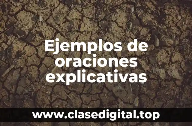 Ejemplos de oraciones explicativas