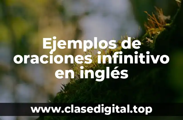 Ejemplos de oraciones infinitivo en inglés
