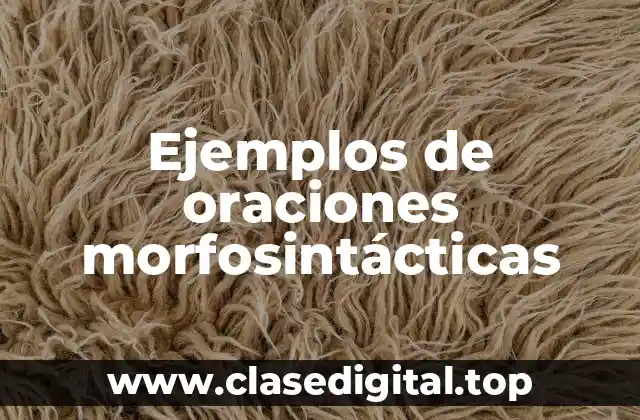 Ejemplos de oraciones morfosintácticas