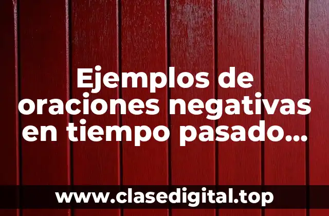 Ejemplos de oraciones negativas en tiempo pasado simple en inglés