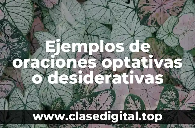 Ejemplos de oraciones optativas o desiderativas