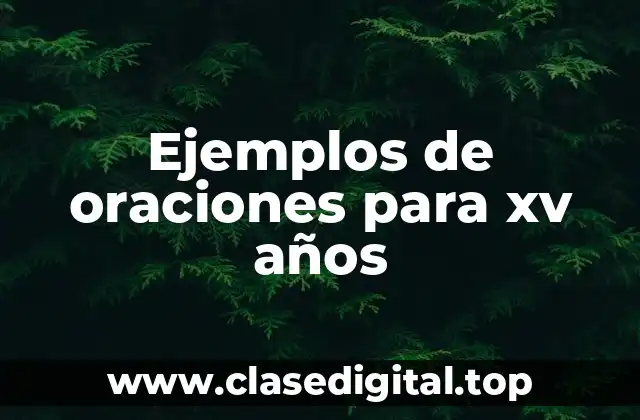 Ejemplos de oraciones para xv años