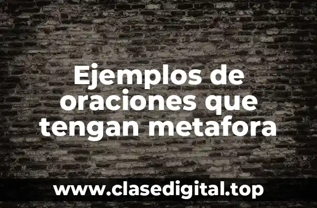 Ejemplos de oraciones que tengan metafora