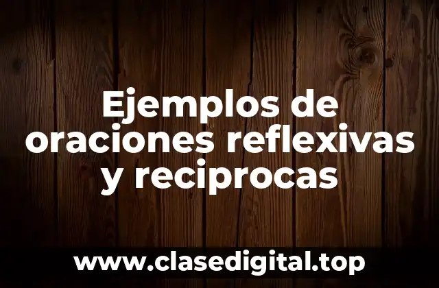 Ejemplos de oraciones reflexivas y reciprocas