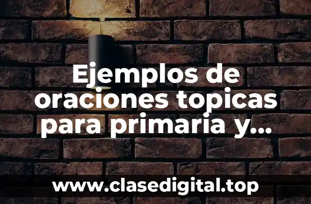 Ejemplos de oraciones topicas para primaria