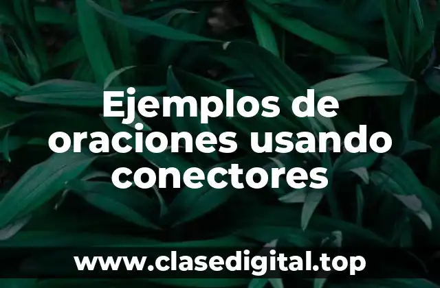 Ejemplos de oraciones usando conectores