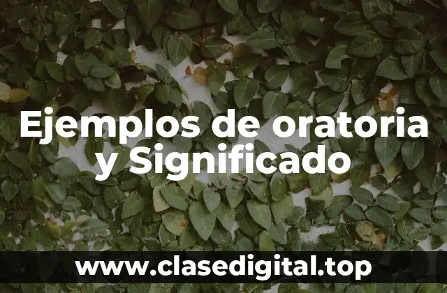 Ejemplos de oratoria