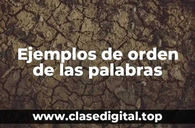 Ejemplos de orden de las palabras