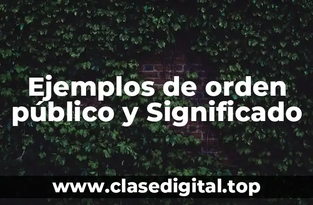 Ejemplos de orden público y Significado