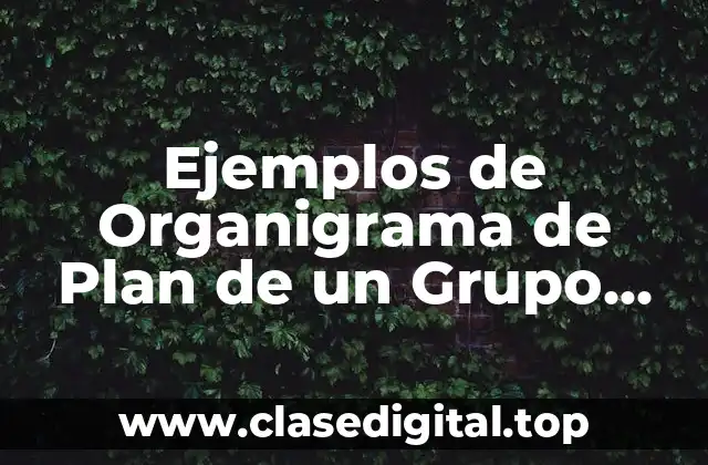 Ejemplos de Organigrama de Plan de un Grupo Cristino