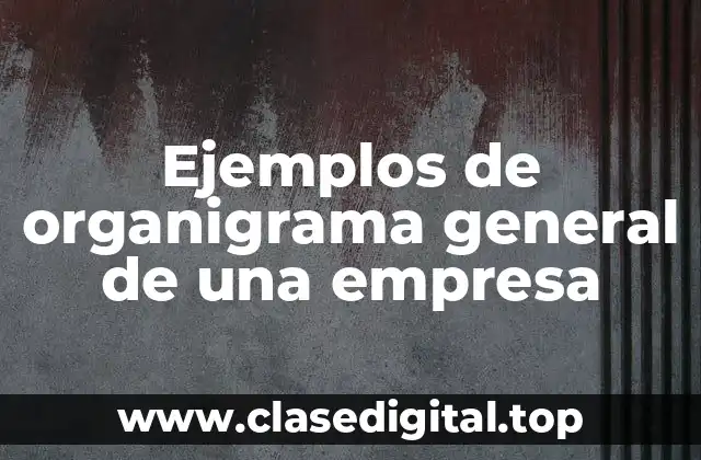Ejemplos de organigrama general de una empresa
