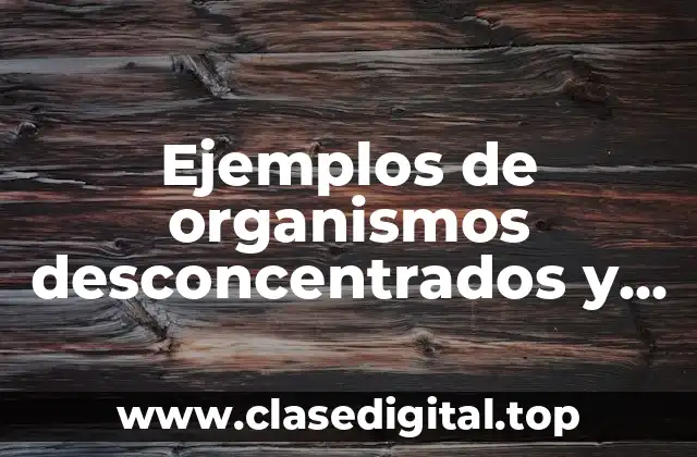 Ejemplos de organismos desconcentrados y descentralizados
