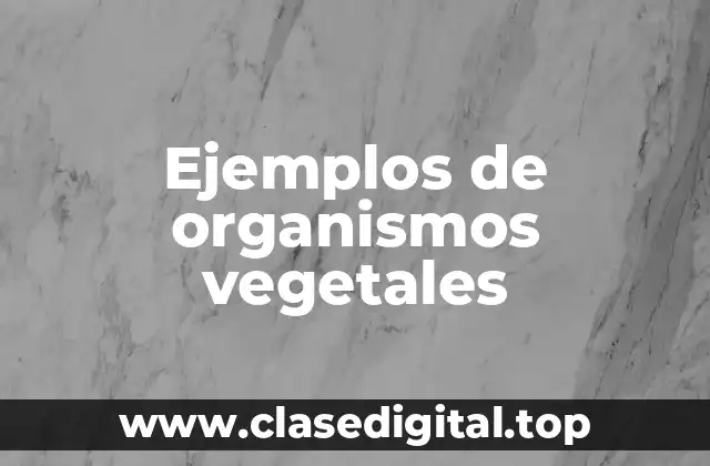 Ejemplos de organismos vegetales