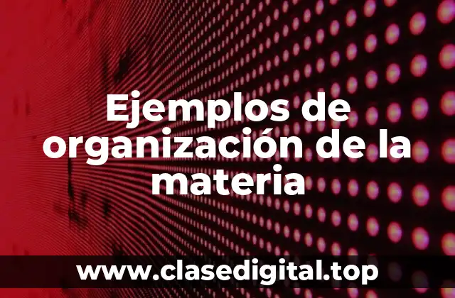 Ejemplos de organización de la materia