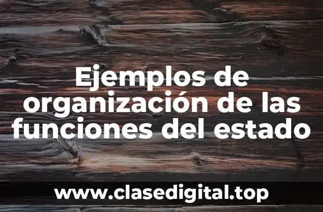 Ejemplos de organización de las funciones del estado