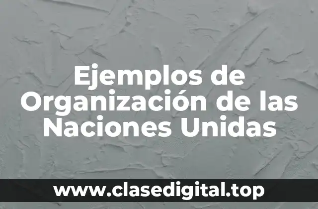 Ejemplos de Organización de las Naciones Unidas