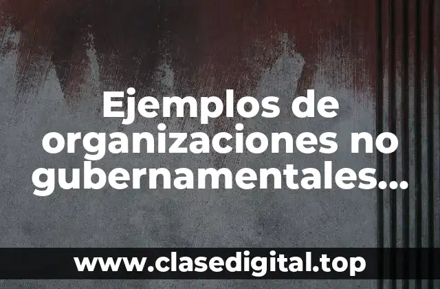 Ejemplos de organizaciones no gubernamentales internacionales
