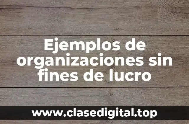 Ejemplos de organizaciones sin fines de lucro