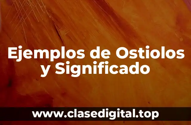 Ejemplos de Ostiolos y Significado