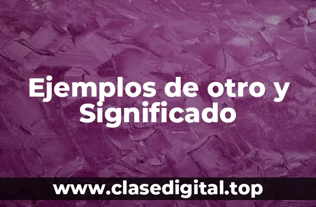Ejemplos de otro y Significado