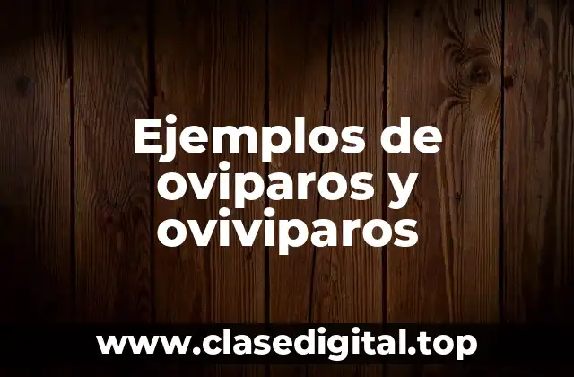 Ejemplos de oviparos y oviviparos