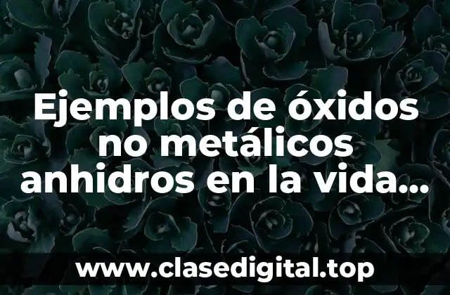 Ejemplos de óxidos no metálicos anhidros en la vida común