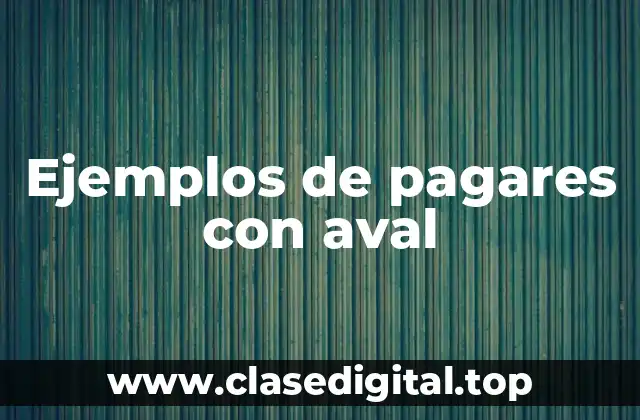 Ejemplos de pagares con aval