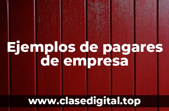 Ejemplos de pagares de empresa