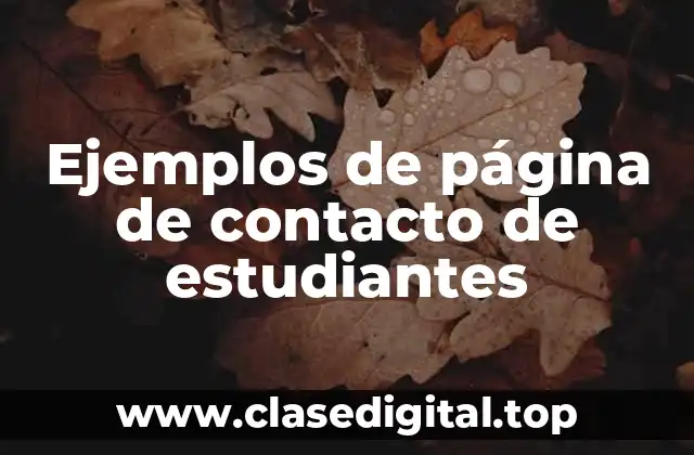 Ejemplos de página de contacto de estudiantes
