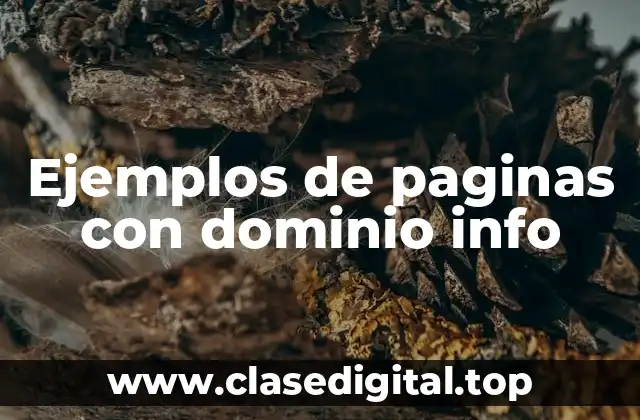 Ejemplos de paginas con dominio info