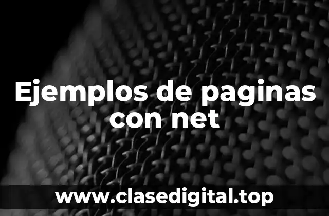 Ejemplos de paginas con net
