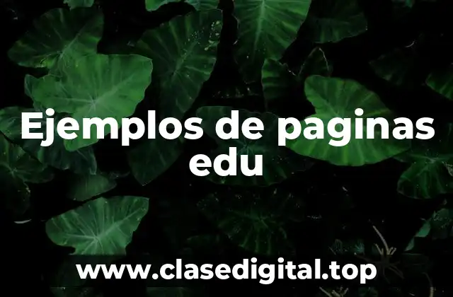 Ejemplos de paginas edu