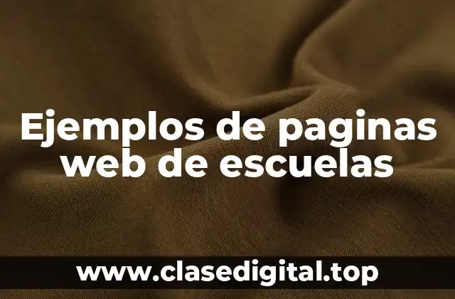 Ejemplos de paginas web de escuelas