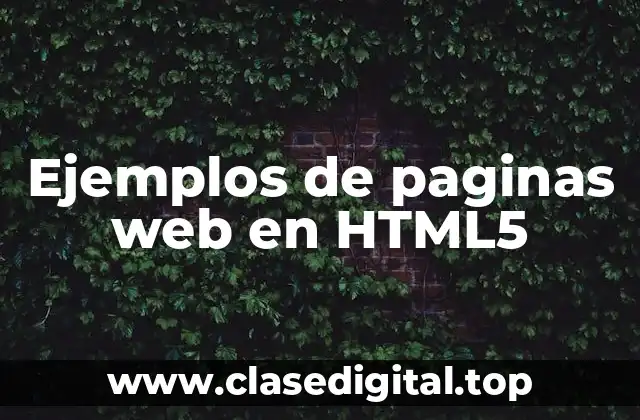 Ejemplos de paginas web en HTML5