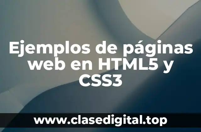 Ejemplos de páginas web en HTML5 y CSS3