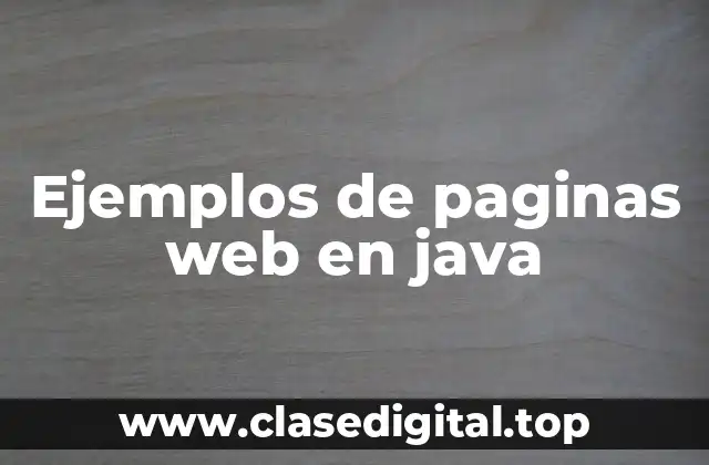 Ejemplos de paginas web en java
