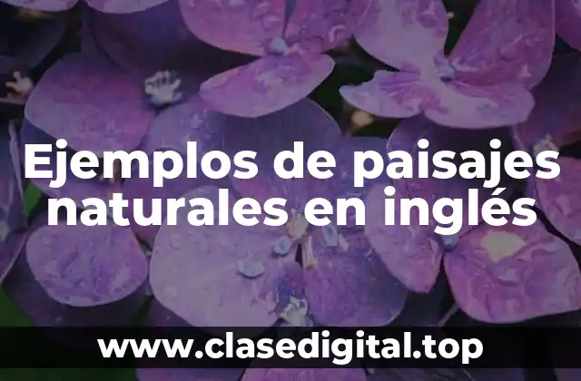 Ejemplos de paisajes naturales en inglés