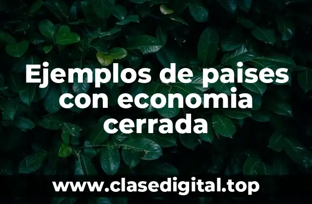 Ejemplos de paises con economia cerrada