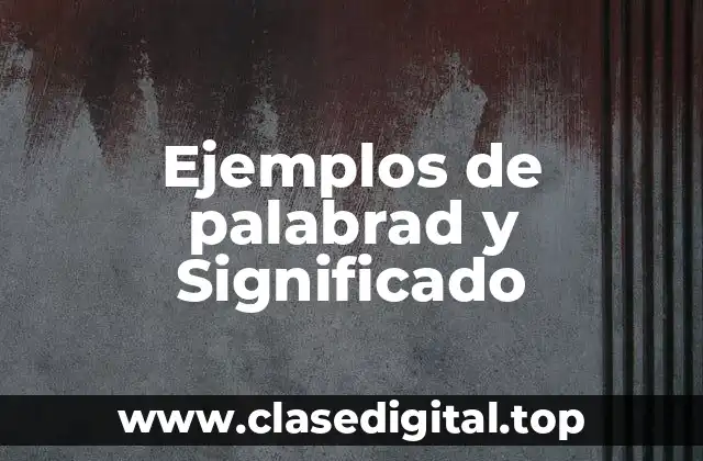 Ejemplos de palabrad y Significado