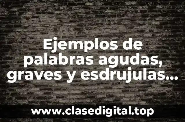 Ejemplos de palabras agudas, graves y esdrujulas sin acento