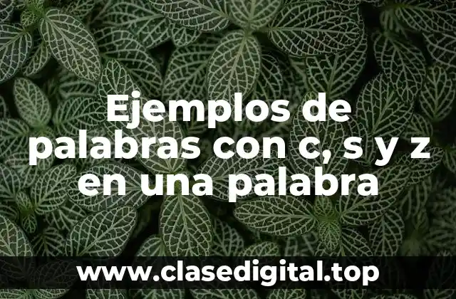 Ejemplos de palabras con c, s y z en una palabra