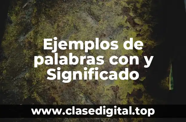 Ejemplos de palabras con y Significado